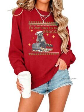 Ugly Christmas Sweater Women Reindeer Graphic Sweatshirt